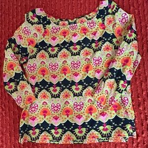 J. Crew Multicolor Floral Long Sleeve Top